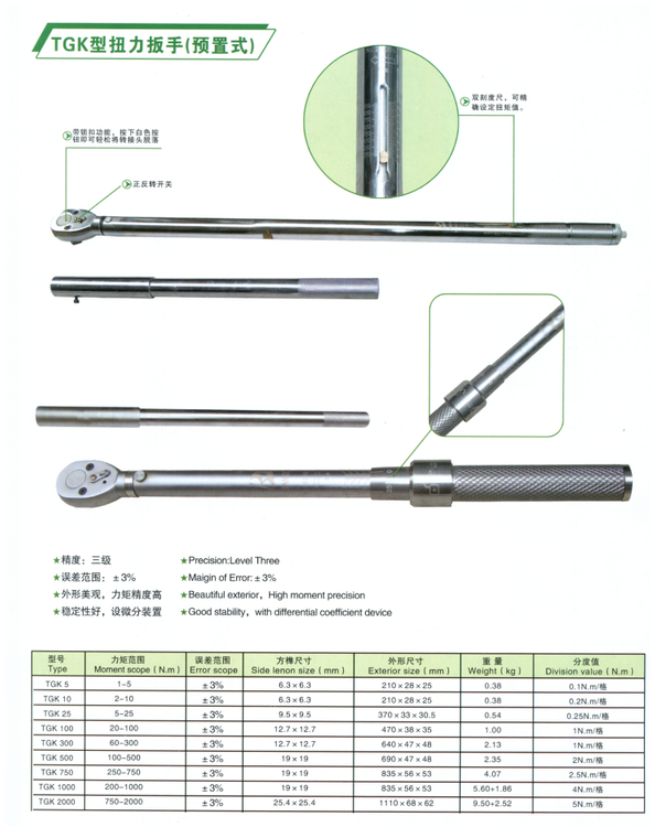TGK 预制式 扭矩扳手